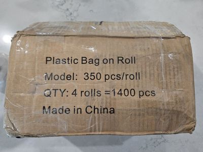 Carton of Rolled Plastic Bags