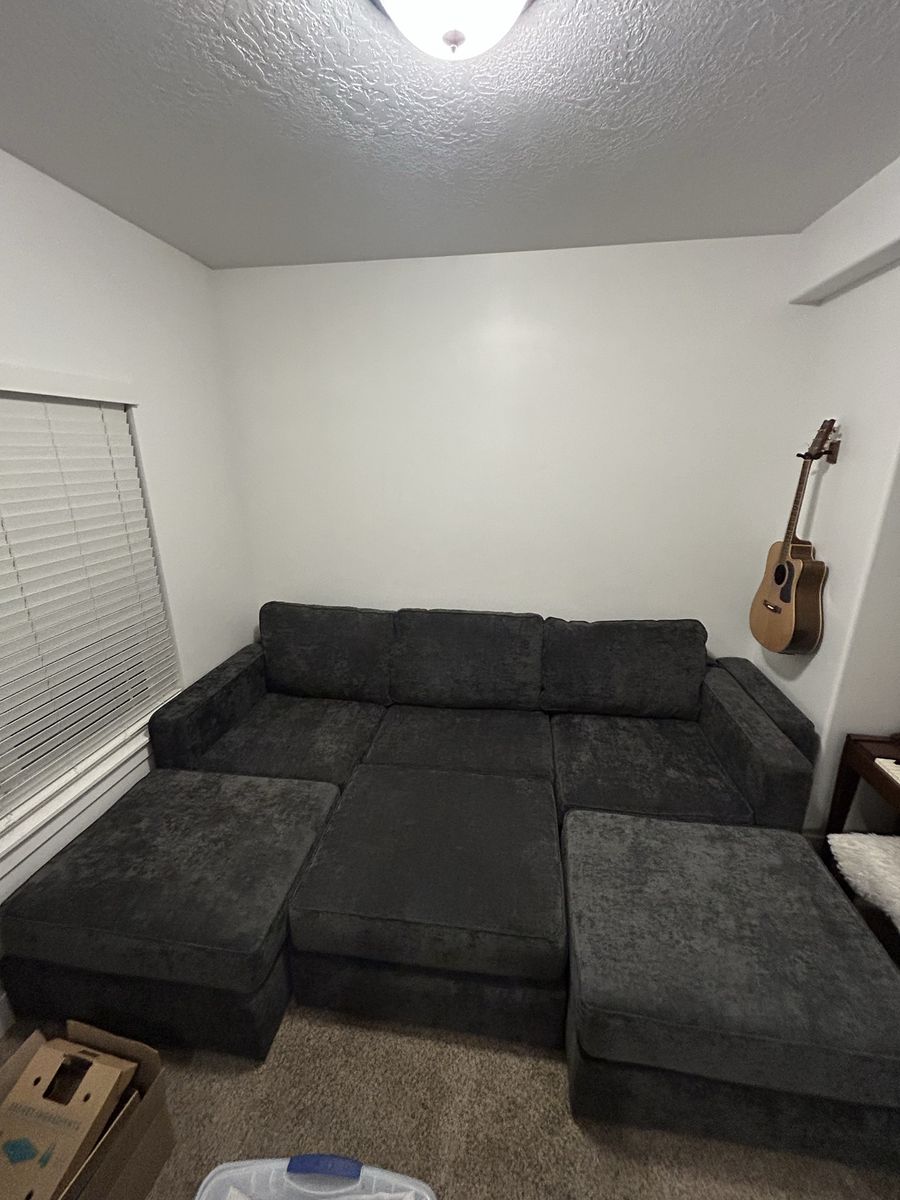 Customizable Charcoal Gray LoveSac Sactional