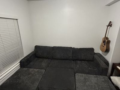 Customizable Charcoal Gray LoveSac Sactional