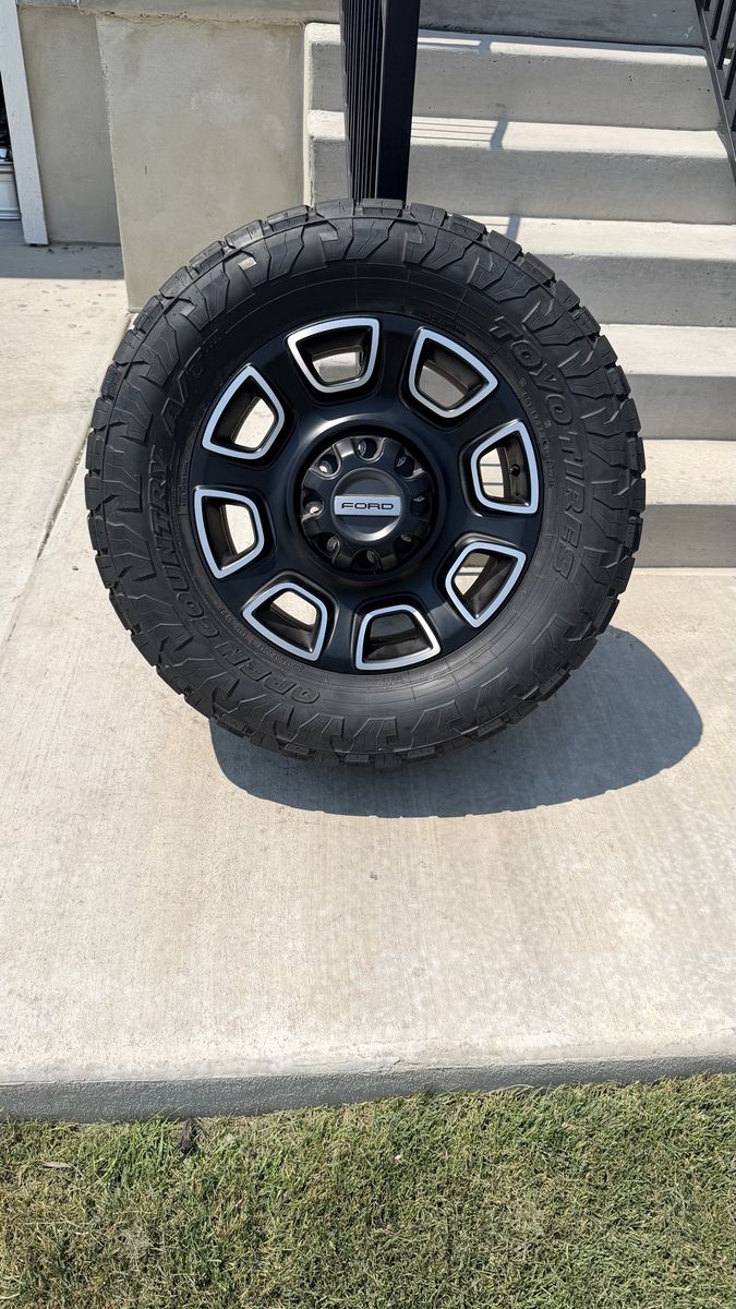 Ford F350 Rims and Tires 35/12.50R20 Toyo AT3 Load E Like New 