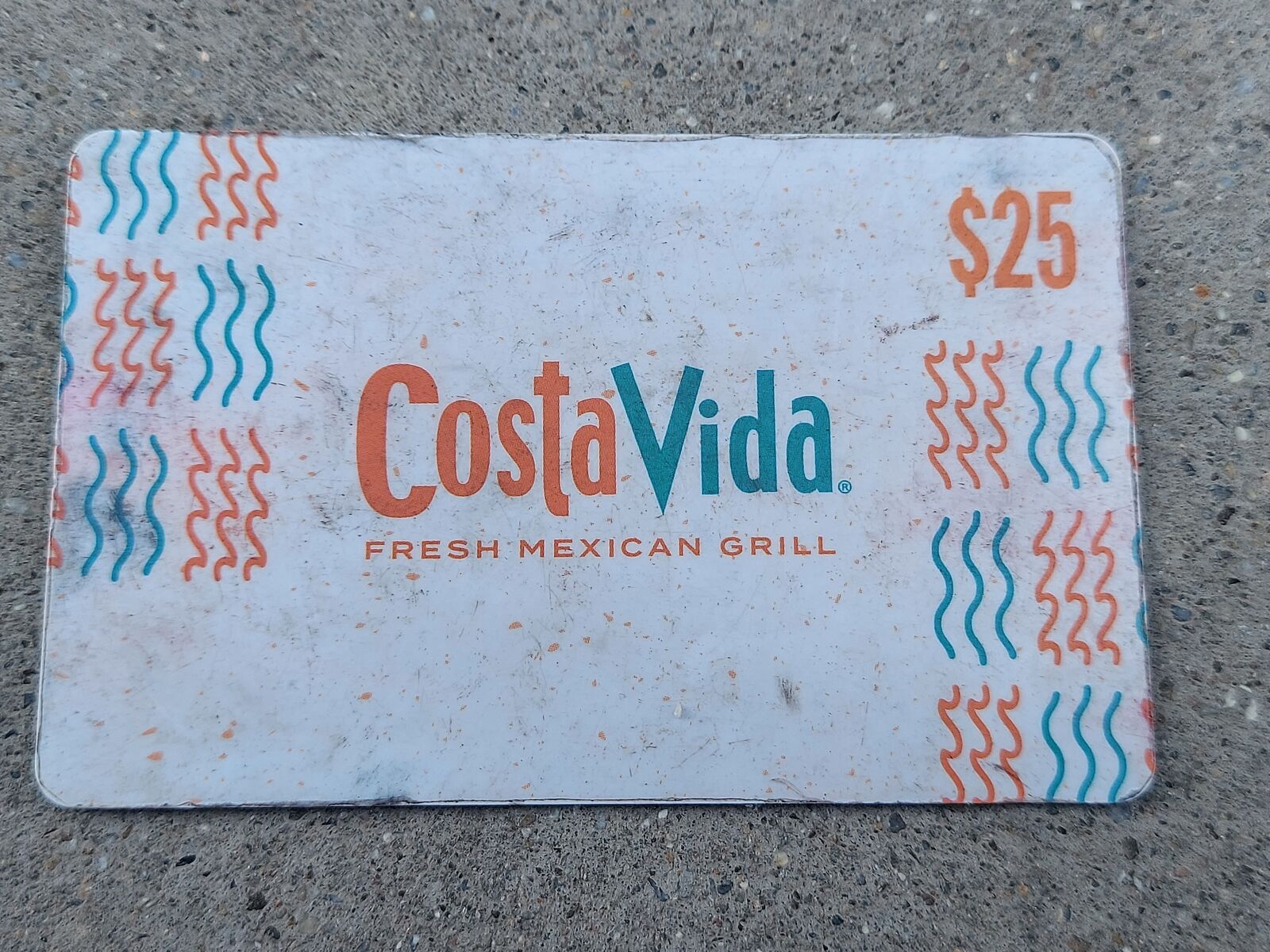 25$ Costa vida gift card