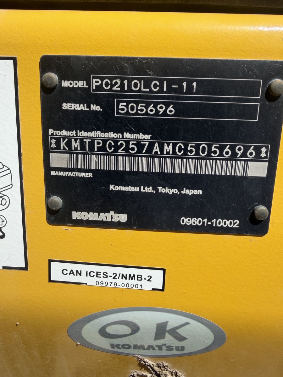 Komatsu PC210LCi-11 Hydraulic Excavator Intelligent Machine Control 2.0