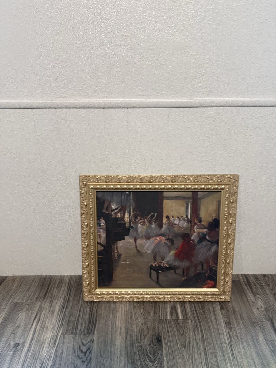 $30 for all: A painted picture frame and two flower pots that are fake