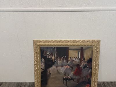 $30 for all: A painted picture frame and two flower pots that are fake