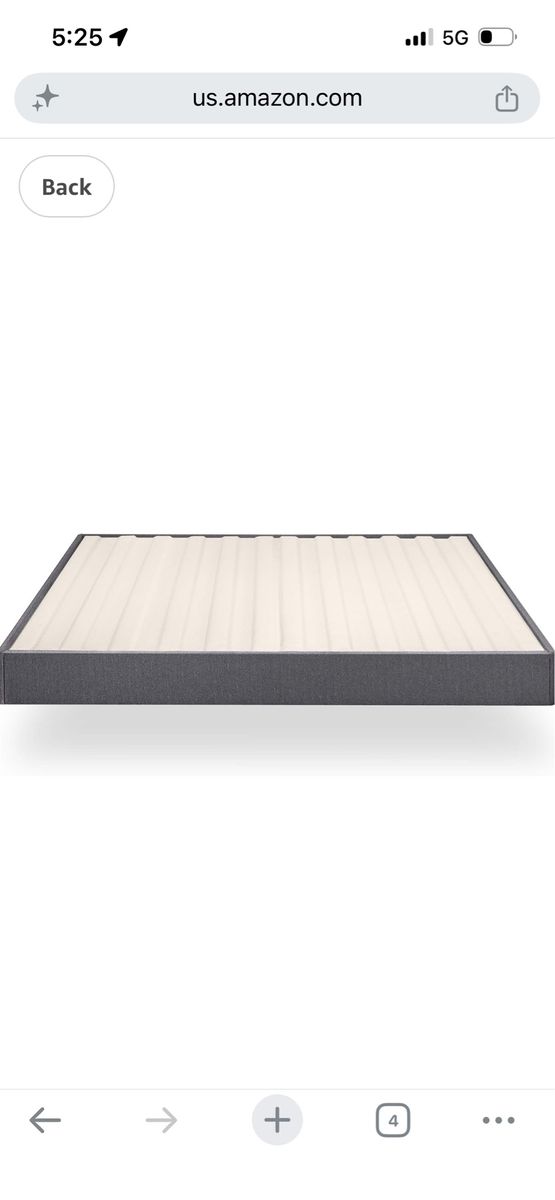 King Zinus Upholstered Metal and Wood Box Spring, 7.5 Inch Mattress Foundation, Easy Assembly,