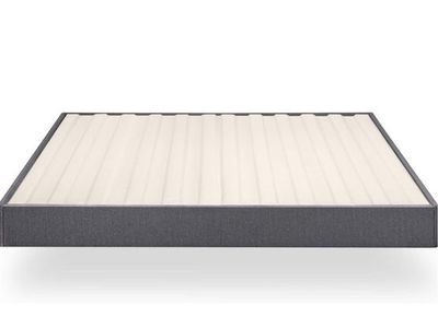 King Zinus Upholstered Metal and Wood Box Spring, 7.5 Inch Mattress Foundation, Easy Assembly,