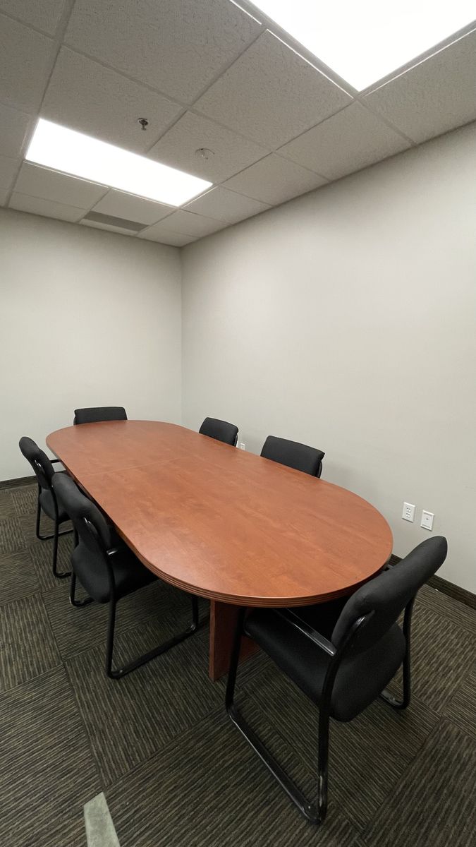 Conference Table with Chairs - Cherry Finish Meeting Room Furniture Set