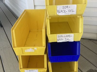 8 Plastic Bins - 2-17.5x8.25x8.75