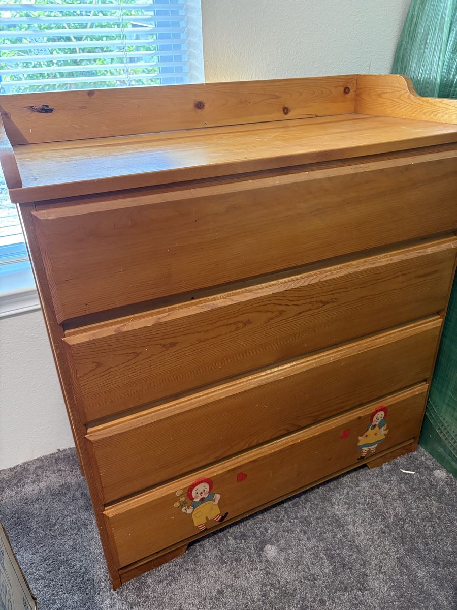 Wooden Changing Table with 4 Drawers - Nursery Furniture