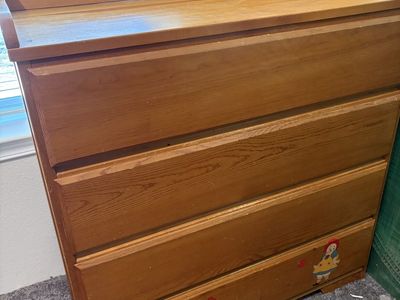 Wooden Changing Table with 4 Drawers - Nursery Furniture