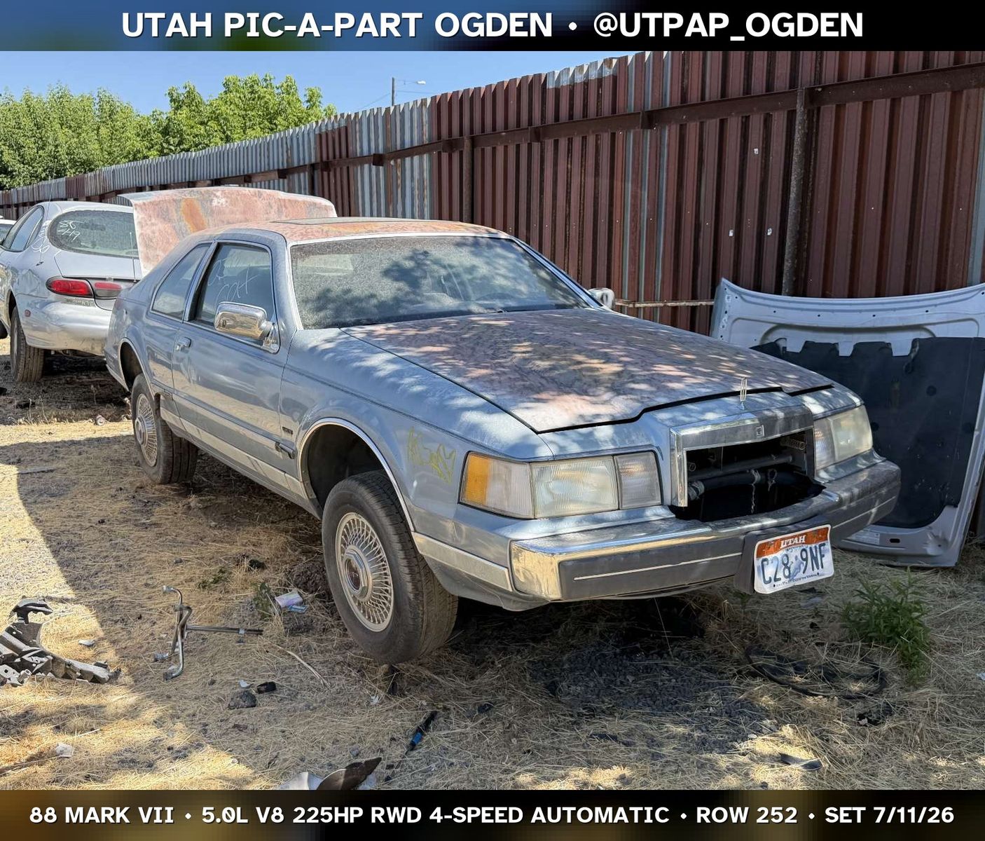 1988 Lincoln Mark VII Parts - UTPAP Ogden