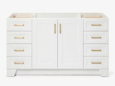 Ariel Taylor 60 Inch Single Sink Vanity Base Cabinet in White
