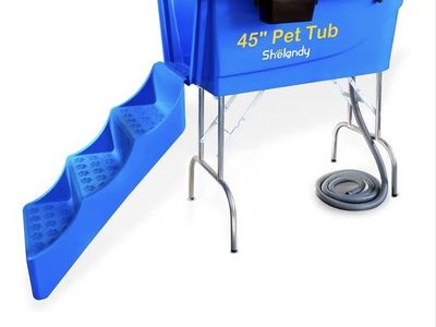 45" Pet Grooming Bathtub Dog Wash Station | Heavy Duty Bathing Tub (Bathtub & Stairs Combo)