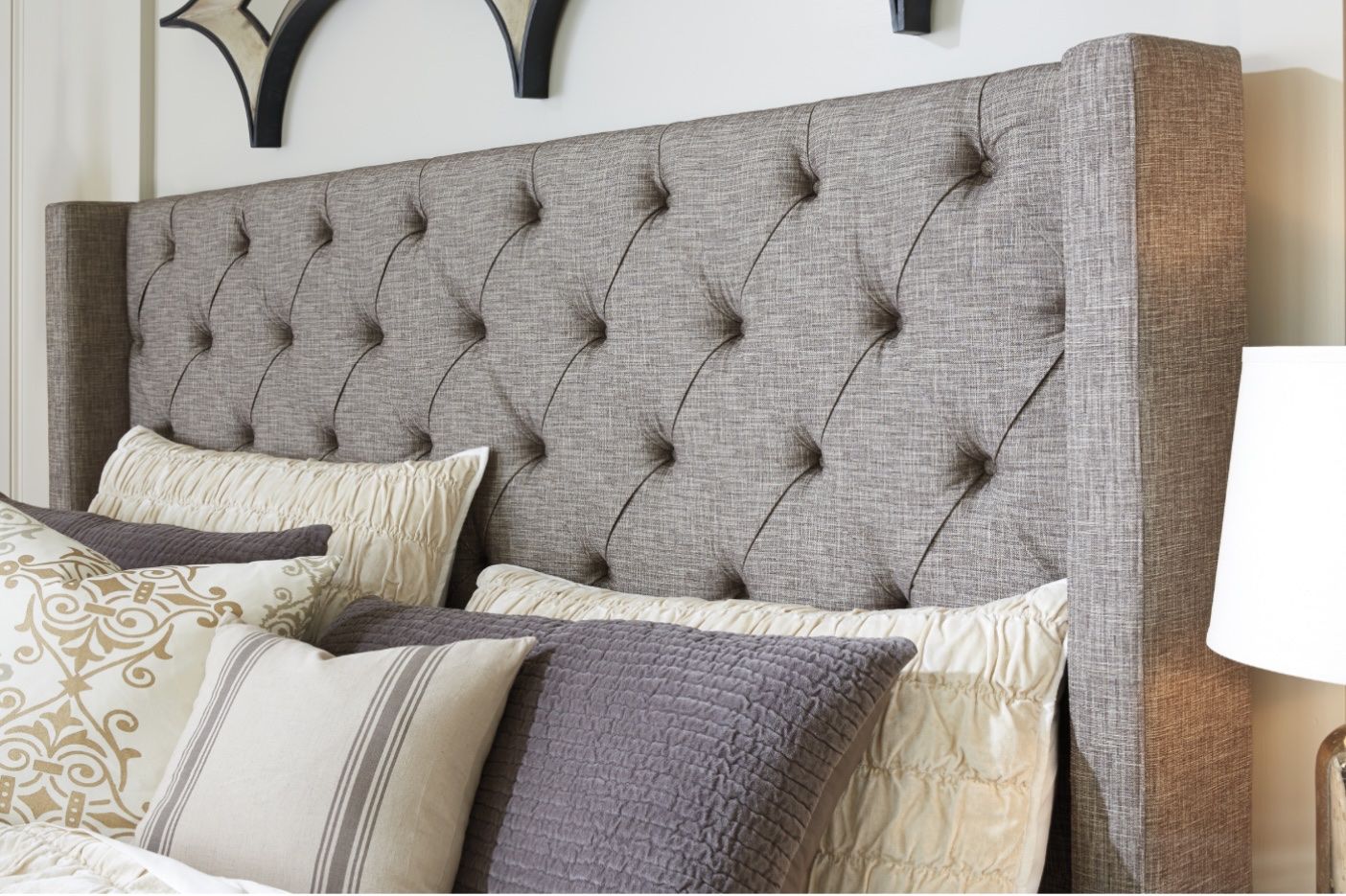 Ashley Upholstered King Bed frame & headboard
