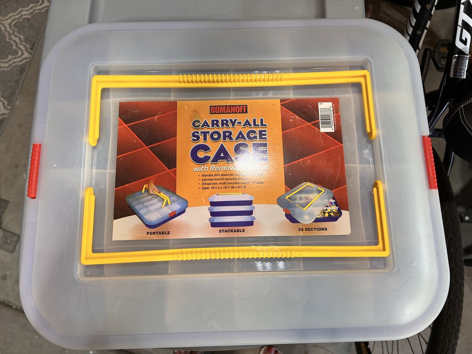 Romanoff Carry-All Storage Case, 19.25"L x 15.75"W x 4.5"D, with 24-Section Removable Insert