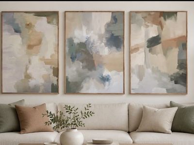 NEW Modern Abstract Framed Art Set – Set of 3 | 24” x 36” Each