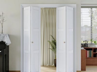 Bi-Fold Door for 60" x 80" Closet, Solid MDF Panel, Classic Style, Easy Assembly, Complete Hardware Kit Included