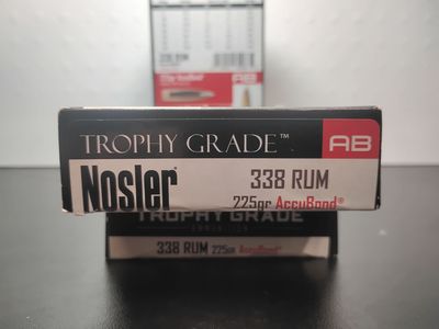 Nosler Trophy Grade 338 RUM 225gr AccuBond Ammunition