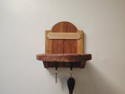Personalized Wooden Hat Holder with Key & Belt Organizer | Rustic Wall Mounted Hat Shelf | Custom Hat Rack | Father's Day Gift