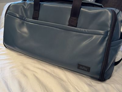 Halfday 45L Travel Duffel (Leather, Blue) - Brand New