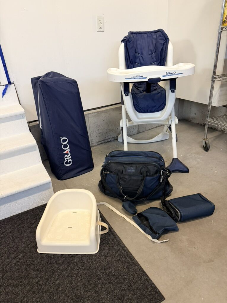 Graco Playpen, Stroller And High Chair.