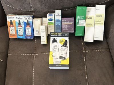 Skincare Lot: Truskin, Elvira, d'Alba, Cosrx, Cetaphil, Nine Less, Plexadem - Serums, Toners, Creams