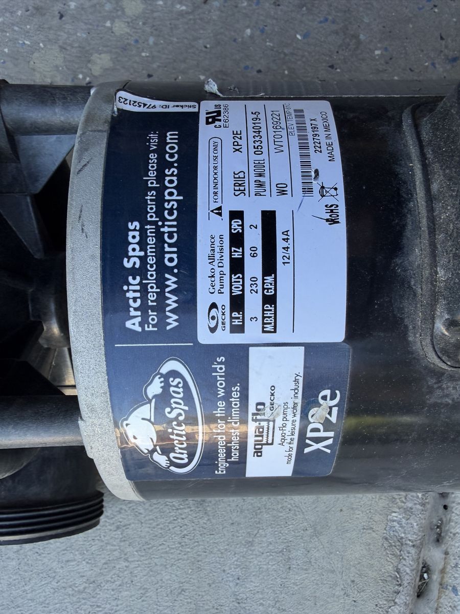 Arctic Spas Gecko Aqua-Flo XP2e 3 HP 230V Hot Tub/Spa Pump (05334019-S)