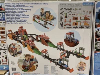 Thomas & Friends Thomas & Percy Motorized Cargo Race Train Set - 90+ Pieces, 9ft Track