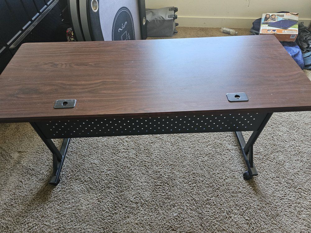 5 ft Folding top Table w/ casters
 Laminate Top, Black Metal Base