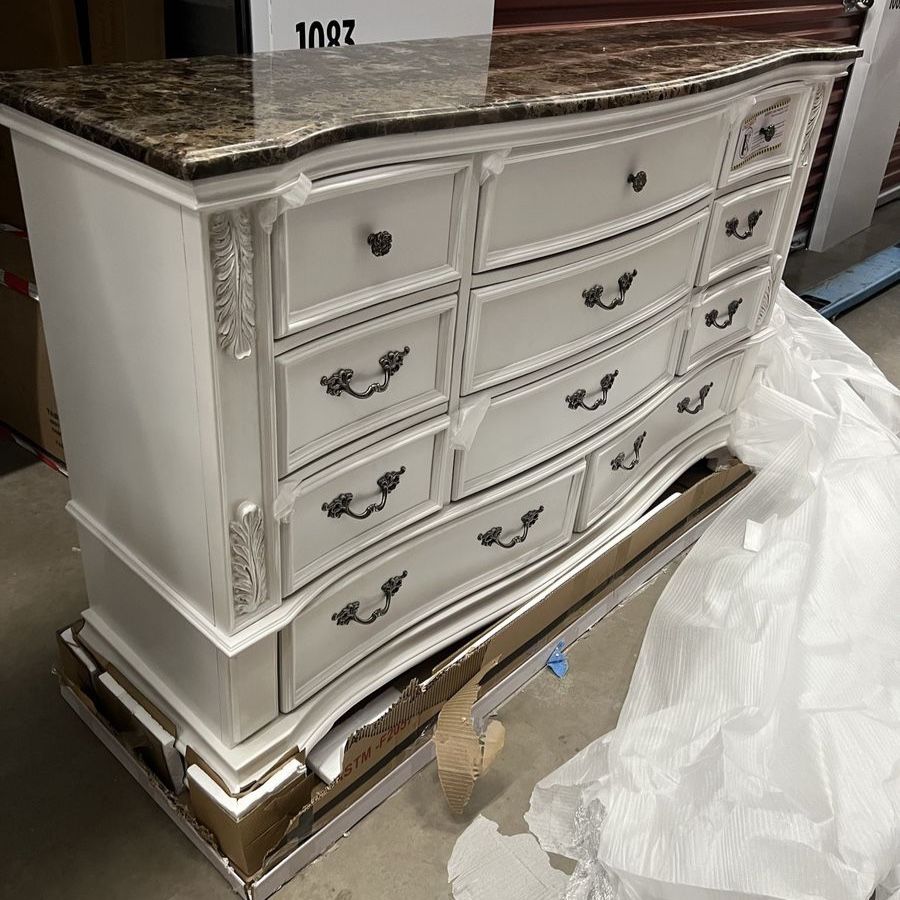 Genuine Marble & Cedar/Alder Premium Solid Wood Dresser