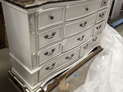 Genuine Marble & Cedar/Alder Premium Solid Wood Dresser
