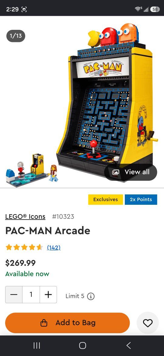 LEGO Icons 10323 PAC-MAN Arcade Game Building Set - New, Exclusive Collector's Item