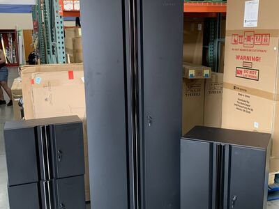 Husky 4-Piece Regular Duty Welded Steel Garage Storage System in Black