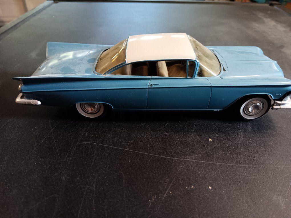 Vintage 1959 Buick Model Car - Blue/White Diecast Collectible