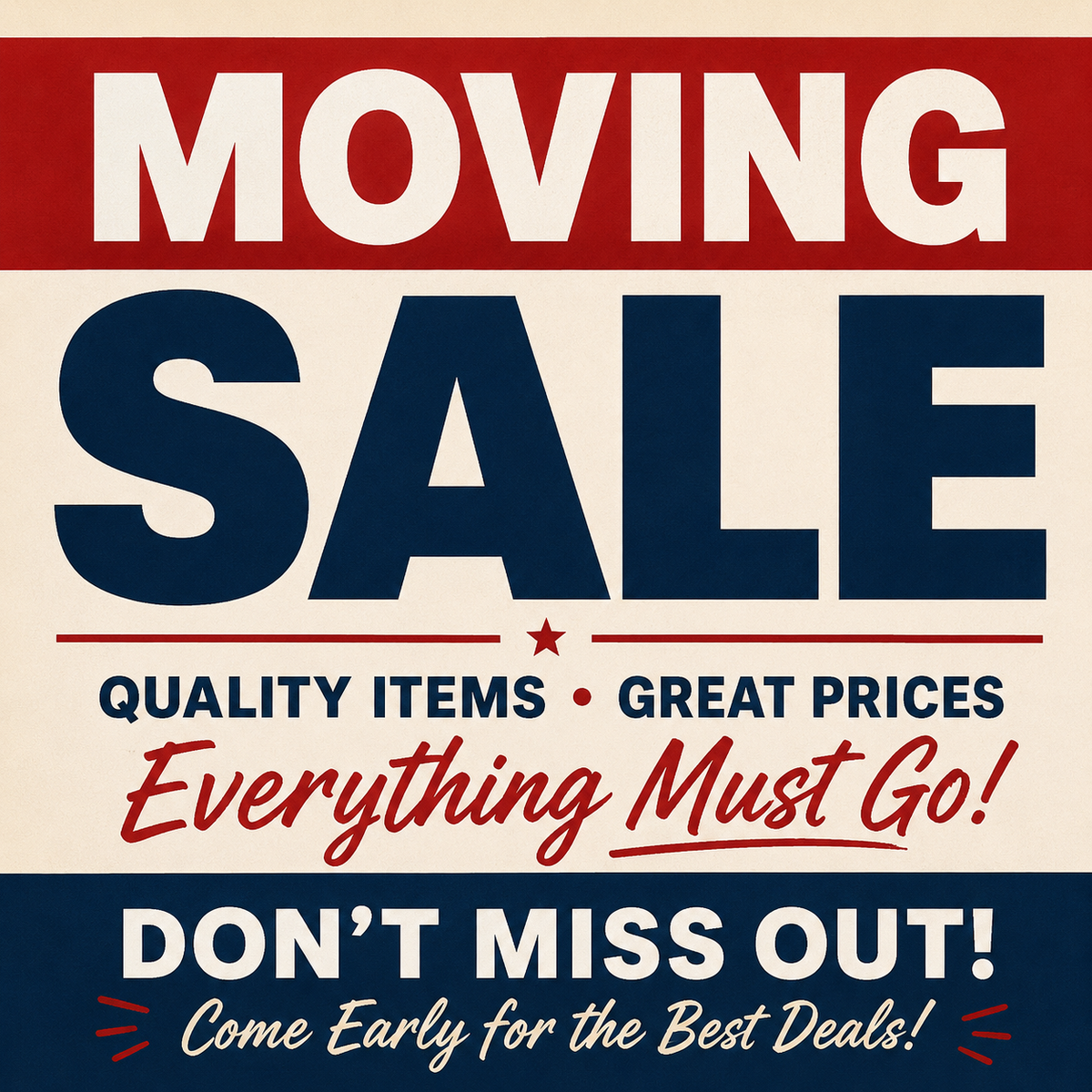 Moving Sale- Saturday May 23rd 8am-1pm