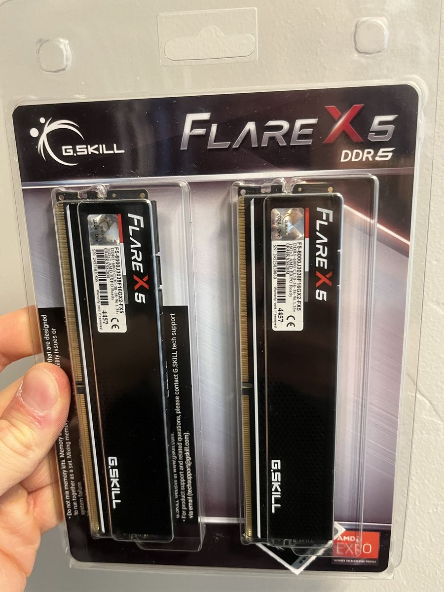 New RAM 32GB (2x16GB) G.SKILLFlare X5 Series DDR5 6000MT/s