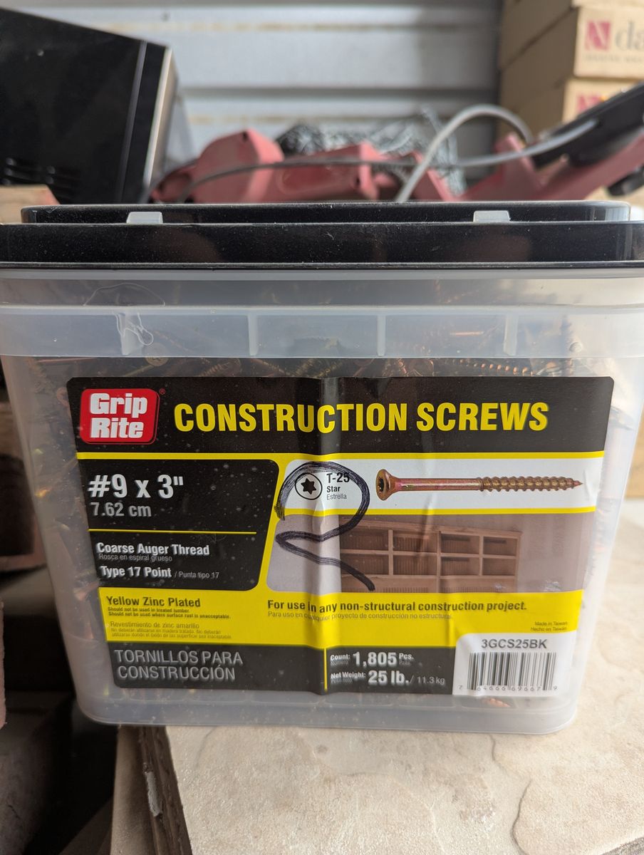 Screws - 3", 1,805 pieces in unopened 25 lb. box