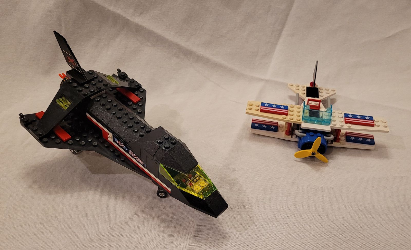 Vintage Lego Jet Plane and Bi-Plane