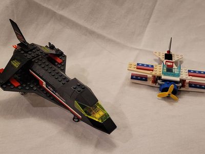 Vintage Lego Jet Plane and Bi-Plane
