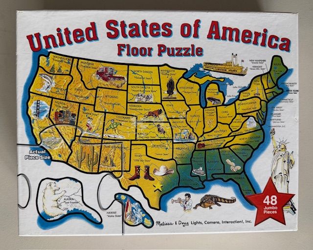 48 Jumbo Piece Extra Large Floor Puzzle USA Map by Melissa and Doug