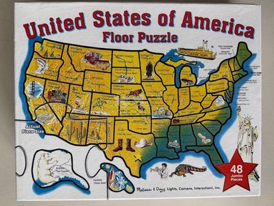 48 Jumbo Piece Extra Large Floor Puzzle USA Map by Melissa and Doug