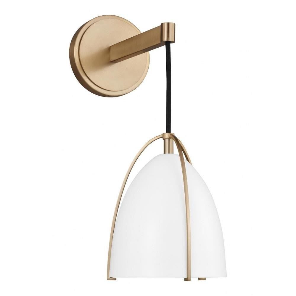 Sea Gull Lighting Norman Satin Brass Wall Sconce – New in Box