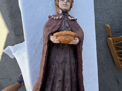 Large Thanksgiving Pilgrim Figurines Set Statue Decor Harvest