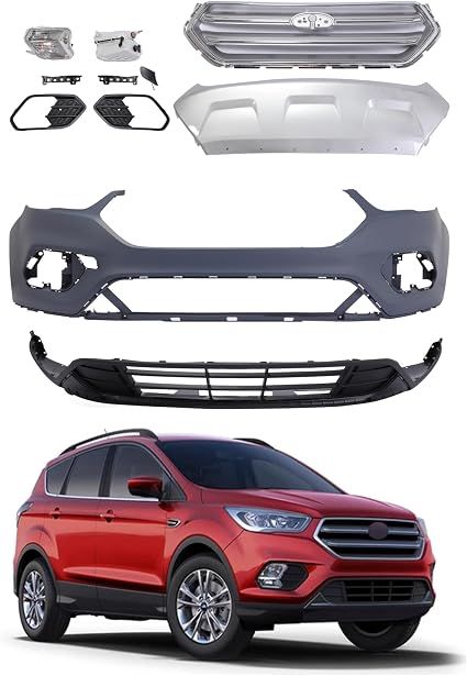 Ford Escape 2017-2019 Front Bumper Cover Grille Complete Assembly Set - New