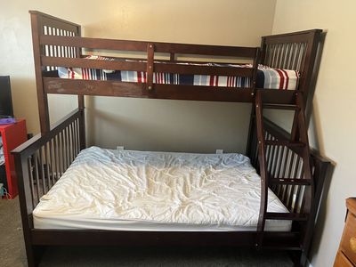 Bunk bed twin over full. Dark wood