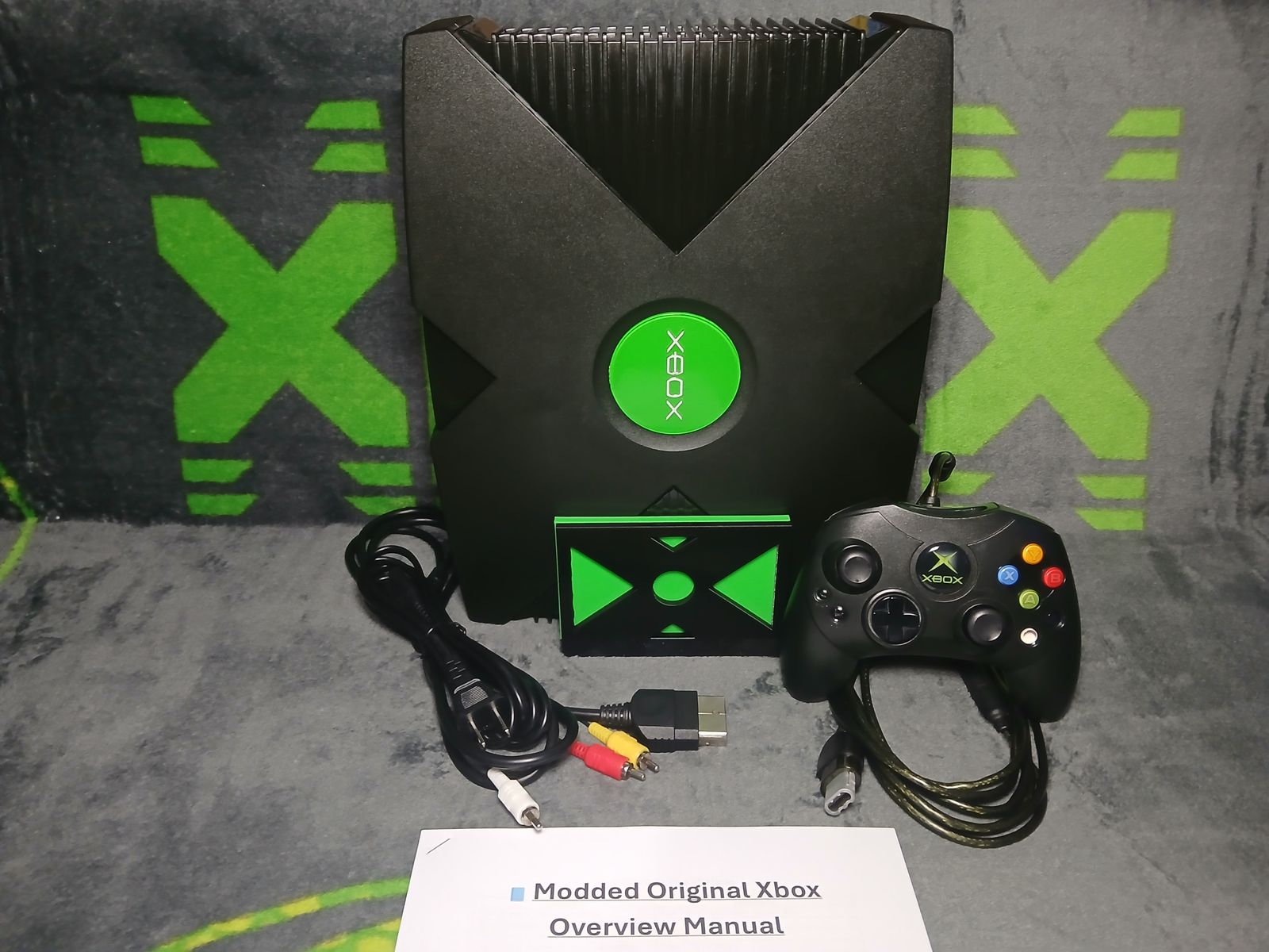 XX-box - Modded 4tb OG Original Xbox - Fresh Refurb - OEM Controller+New Power&AV Cords+Vertical Stand+Overview Manual