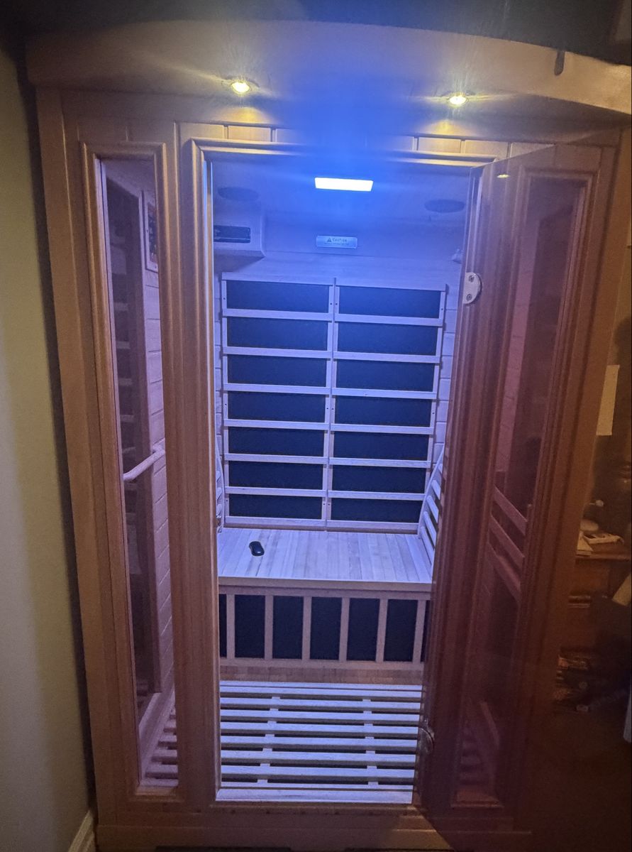 Home Wooden 2 person Infrared Sauna Room with Glass Door