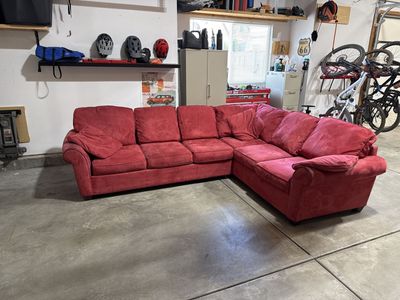 Red Microfiber Sectional