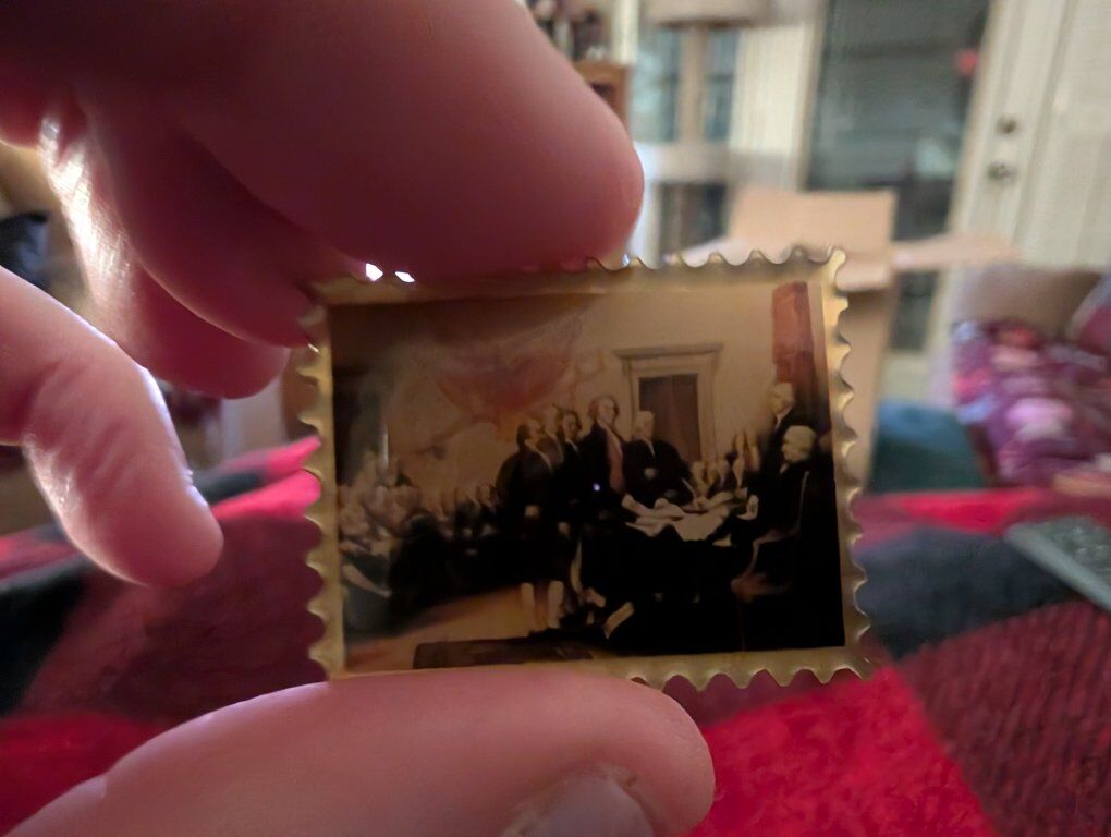 metal collectable stamp signing of the Dec of inde