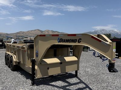 7x16 Diamond C LPT-GN 307 Gooseneck Dump Trailer - 32" Sides - 24K GVWR - 14 Ply Tires, ABS Brakes, Board Brackets, Hydraulic
